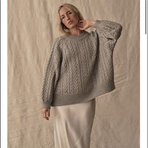 SISTER KATE- the marianne cable knit in LIGHT GREY color. NWOT